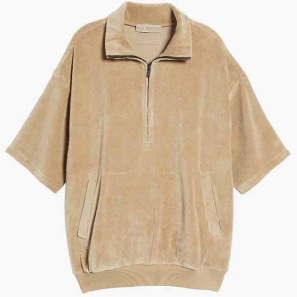 Fear of God Essentials Velour Oversize Half Zip Pullover - Women's Medium - Picture 1 of 7